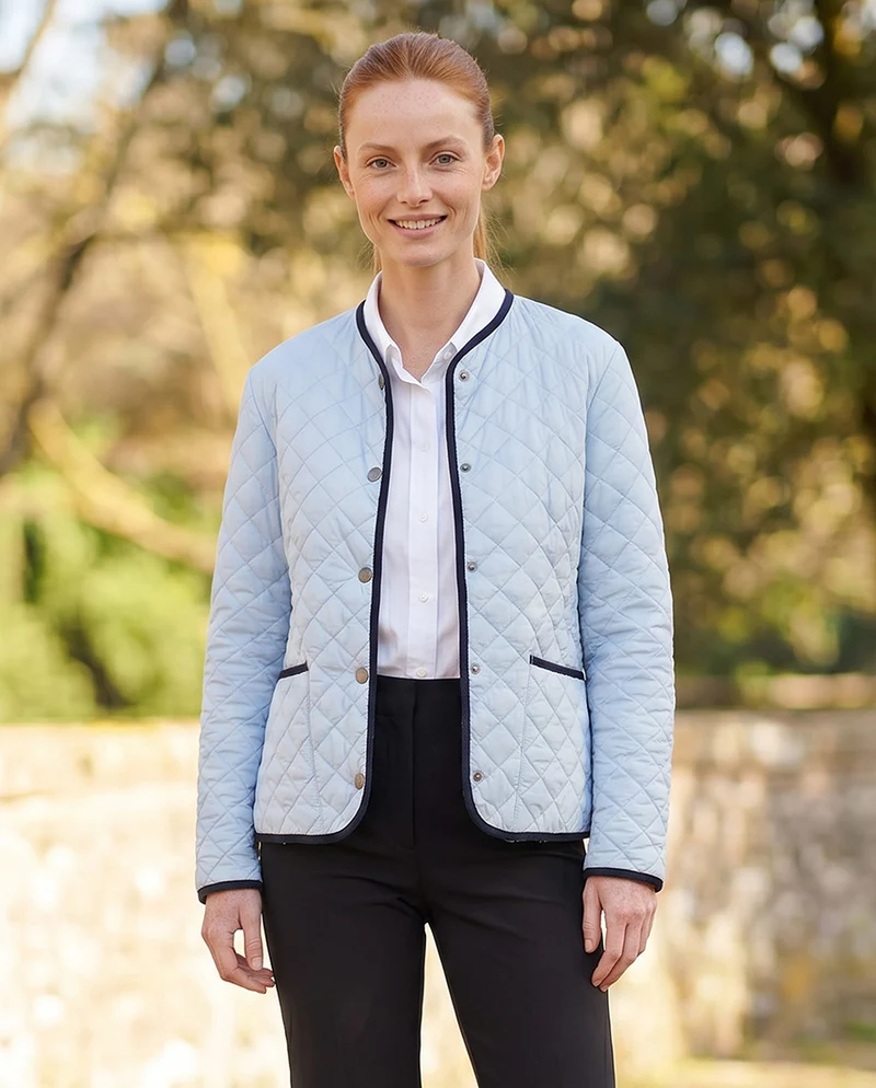 Leichte Damen Steppjacke "Joules" mit Rundhals in light blue