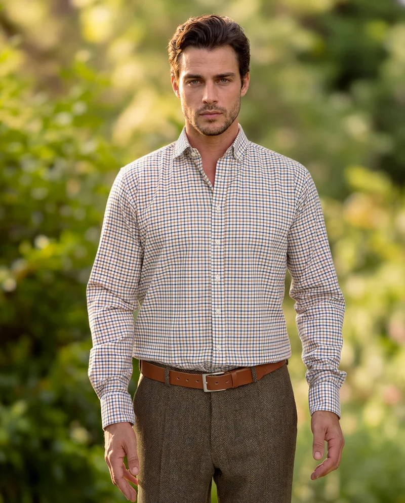 Herrenhemd "Steward" mit Button-Down-Kragen – bb check
