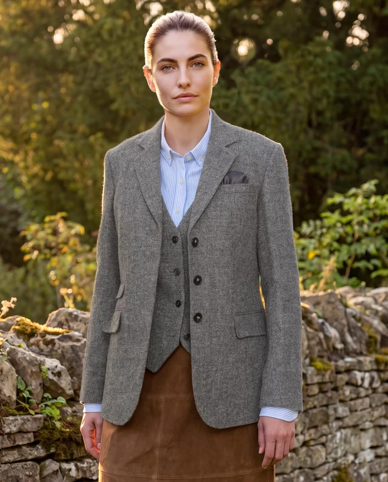 Harris Tweed Blazer "Carola" in anthra melange