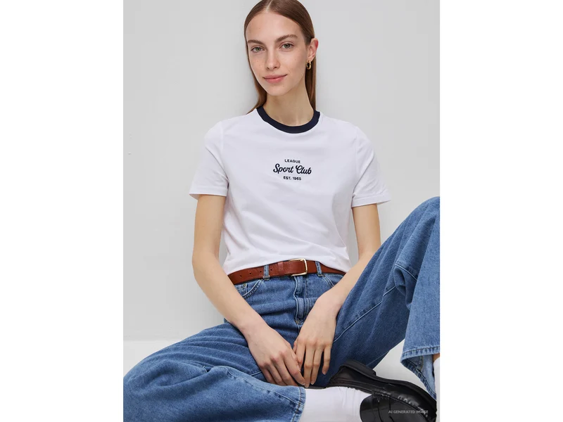 T-Shirt mit gesticktem Wappen