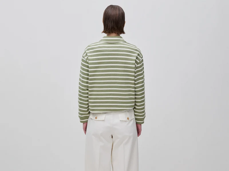 Gestreiftes Sweatshirt-Poloshirt