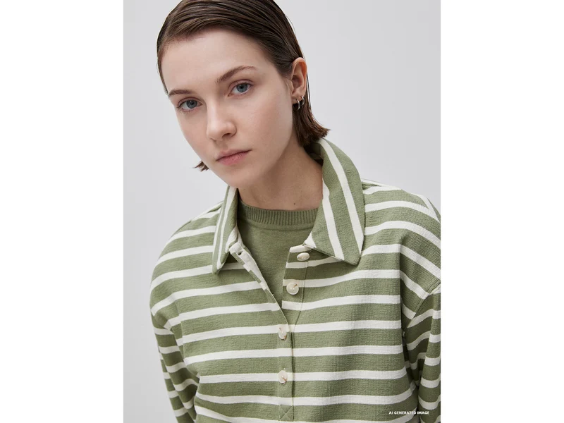 Gestreiftes Sweatshirt-Poloshirt
