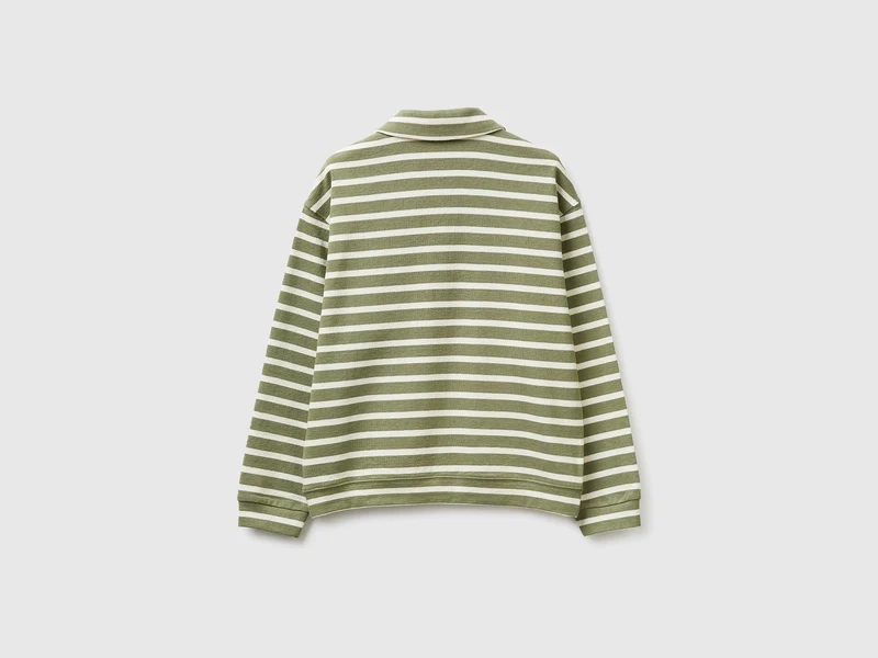 Gestreiftes Sweatshirt-Poloshirt