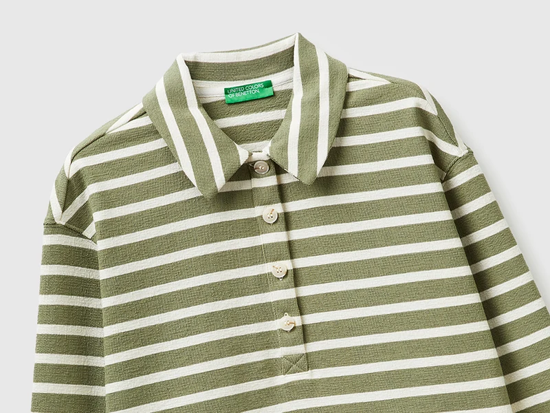 Gestreiftes Sweatshirt-Poloshirt