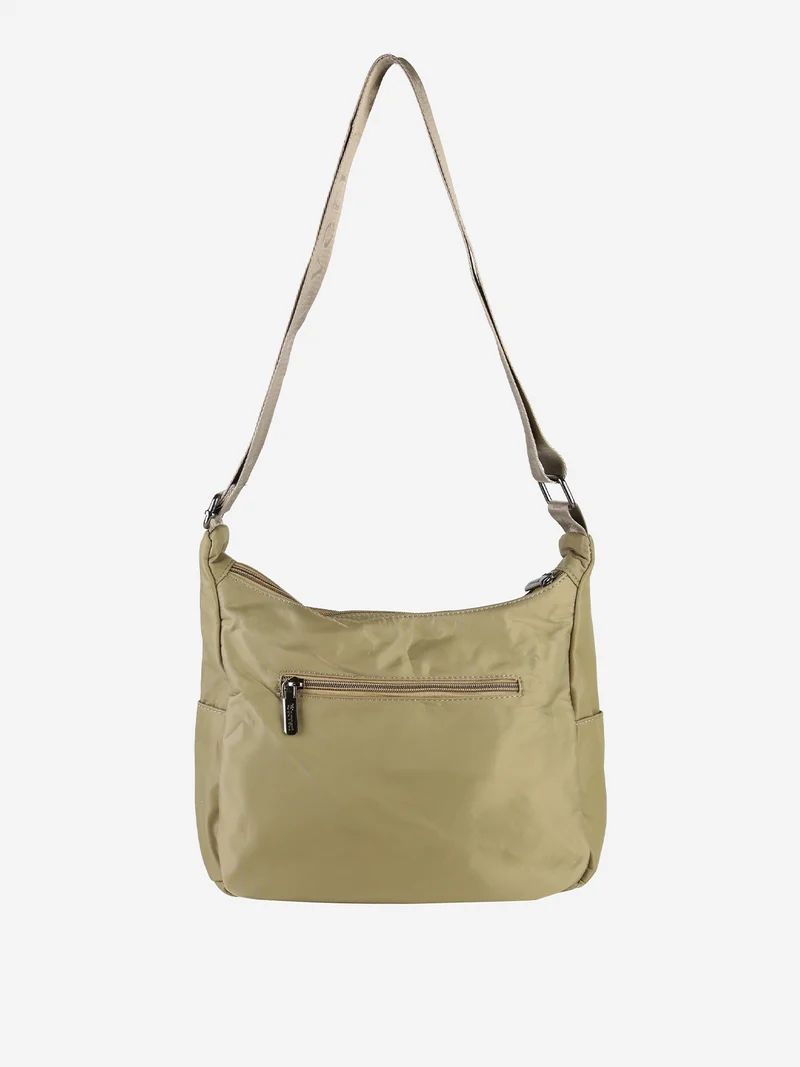Borsa a tracolla da donna multitasche in tessuto nylon - oliva
