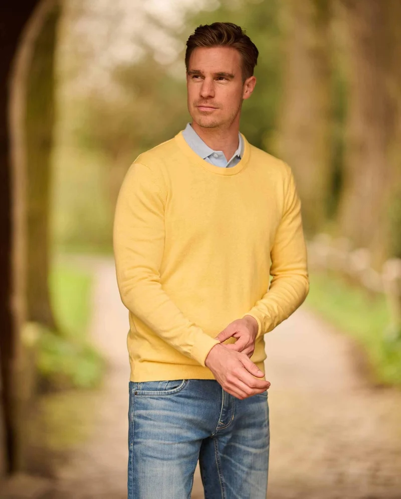 Herrenpullover Rundhals "Till" in sun