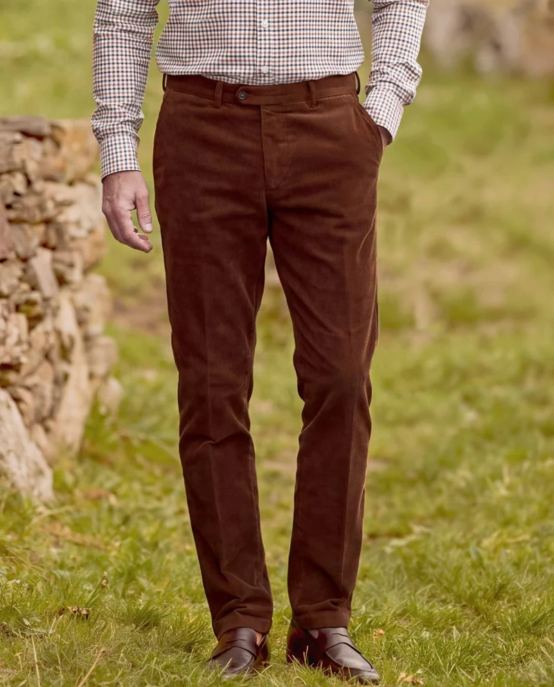 Herren Genua Cordhose "Mr. Bradley" in braun