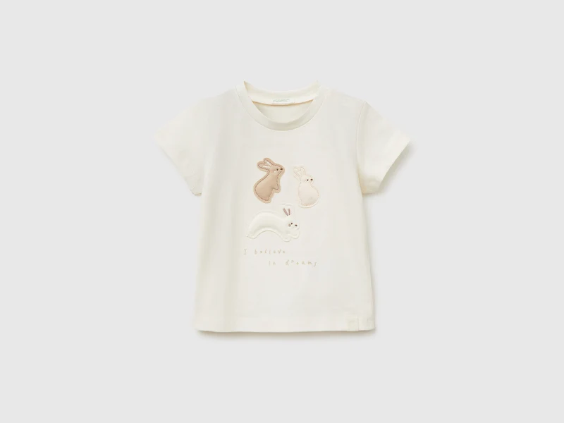 T-Shirt mit Applikation aus Bio-Baumwolle