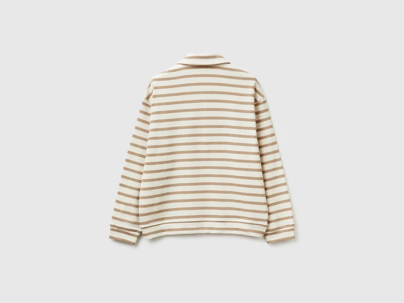 Gestreiftes Sweatshirt-Poloshirt