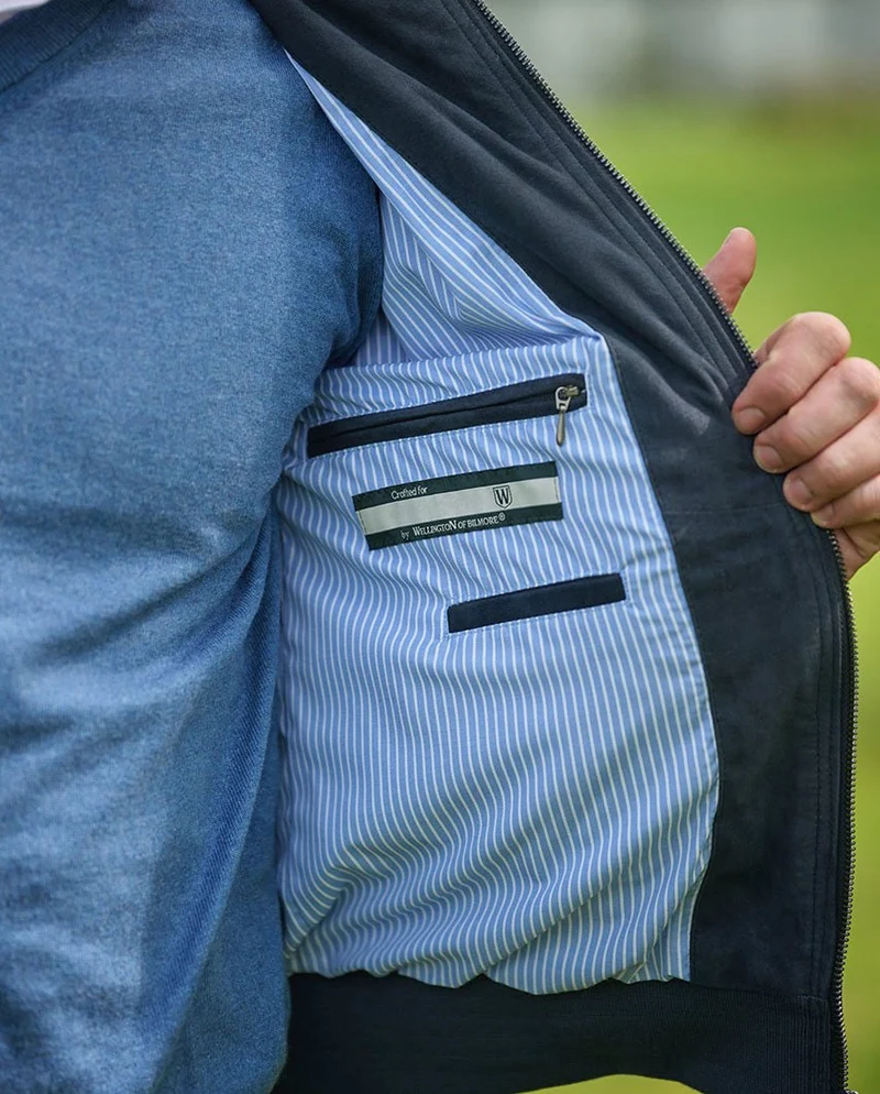 Leder Blouson "Winston III" für Herren in denim blue