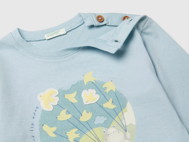 Bio-Baumwoll-T-Shirt mit Aufnäher