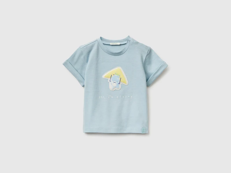 T-Shirt mit Aufnähern aus Bio-Baumwolle