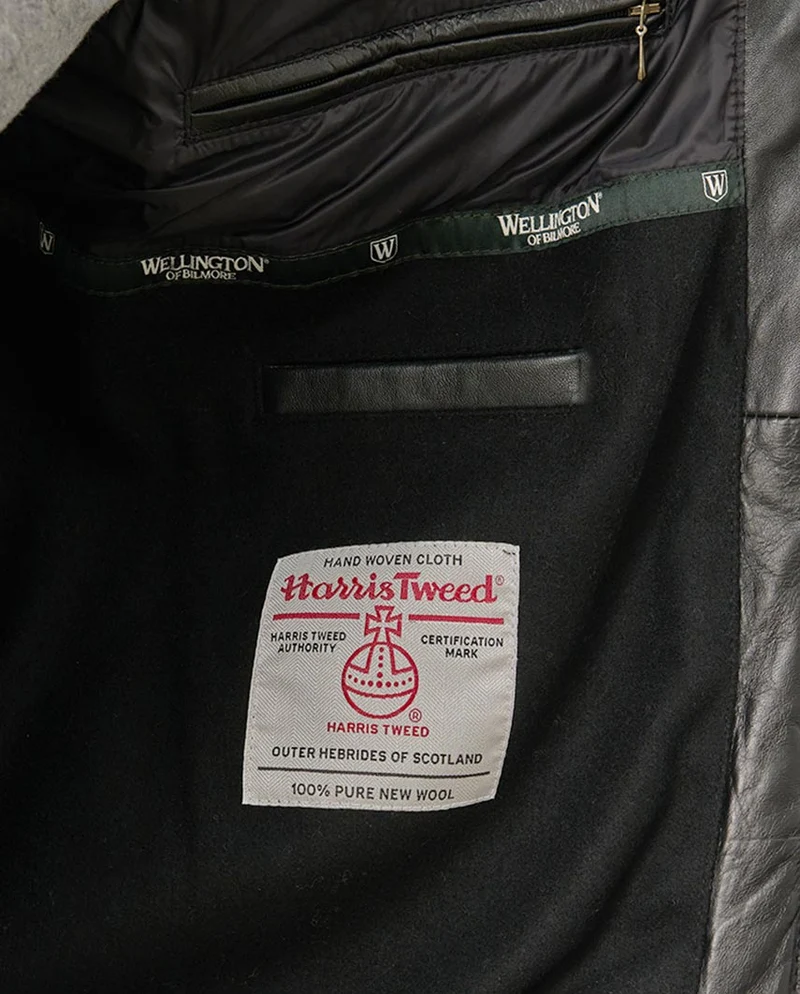 Harris Tweed Steppweste Herren – Levi Vest in Anthra Herringbone