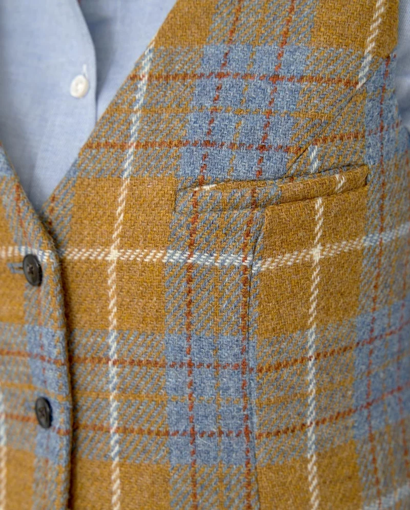 Damen Harris Tweed Weste "Lea" in amber check