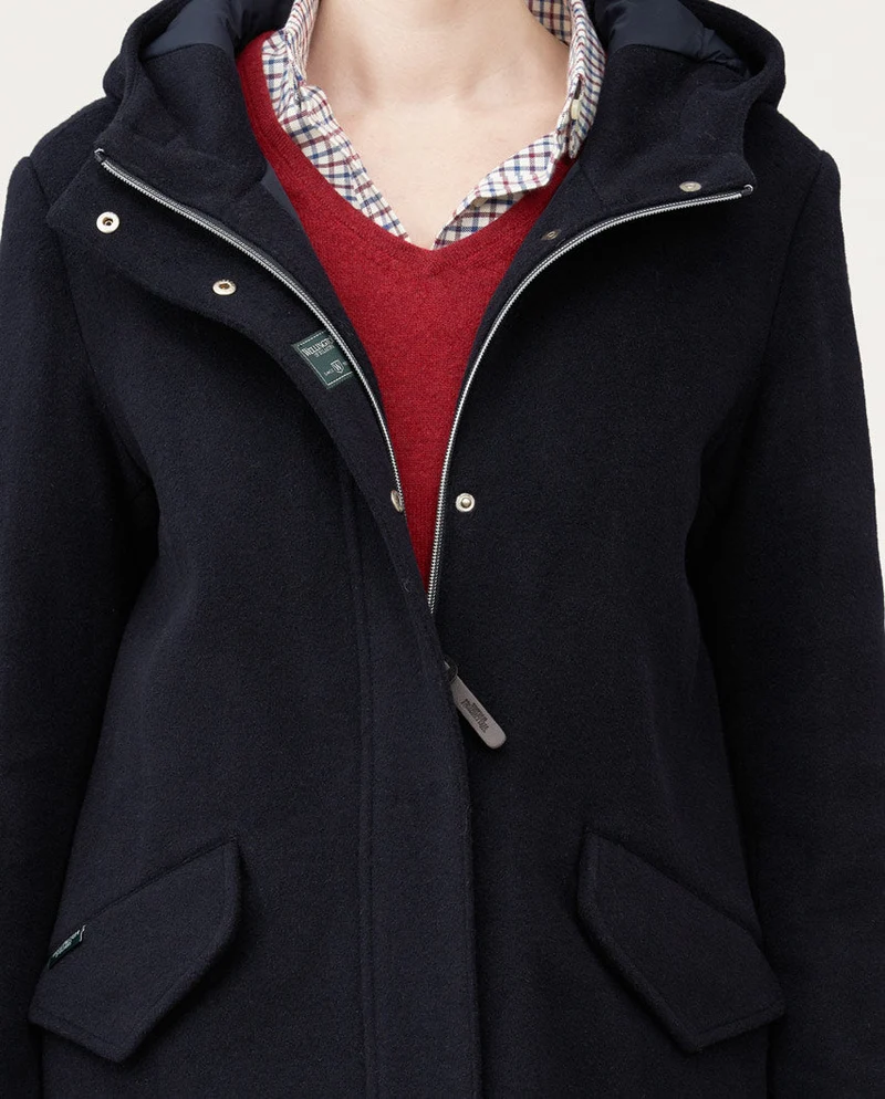 Damen-Parka „Liz Parka“ aus Woll-Kaschmir-Mix in Navy