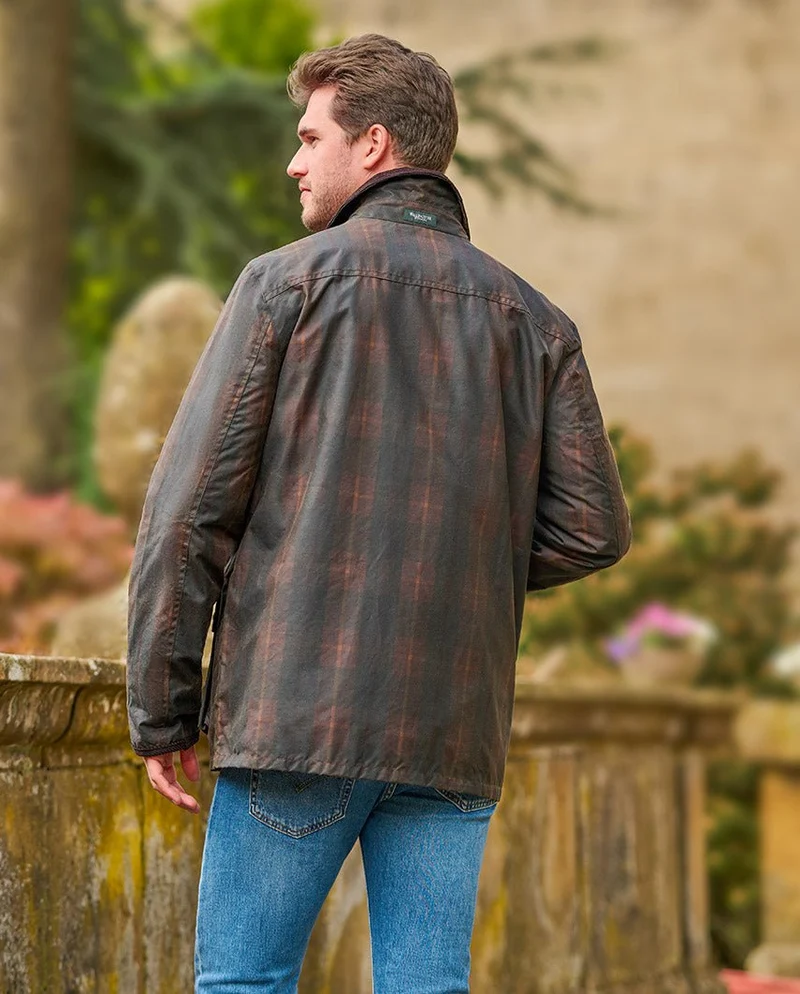 Leichte Herren Wachsjacke "Starberg" im klassischen Tartan Design