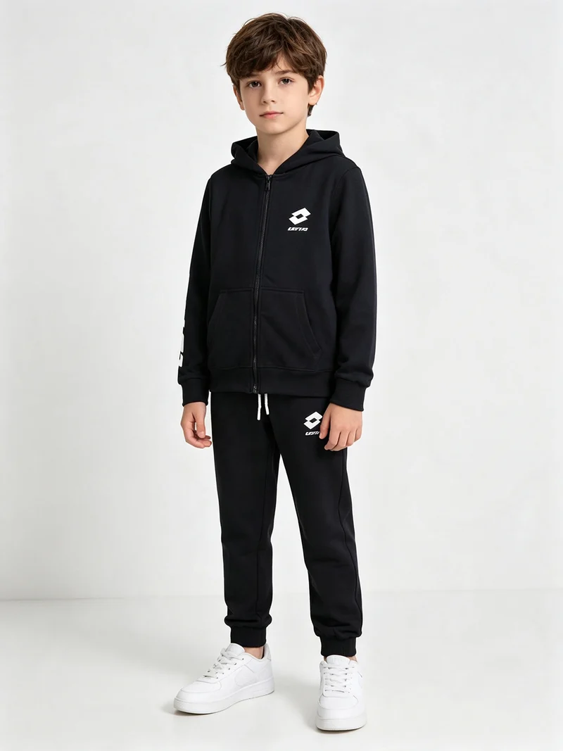 Completo tuta 2 pezzi da ragazzo con cappuccio e zip - blu scuro