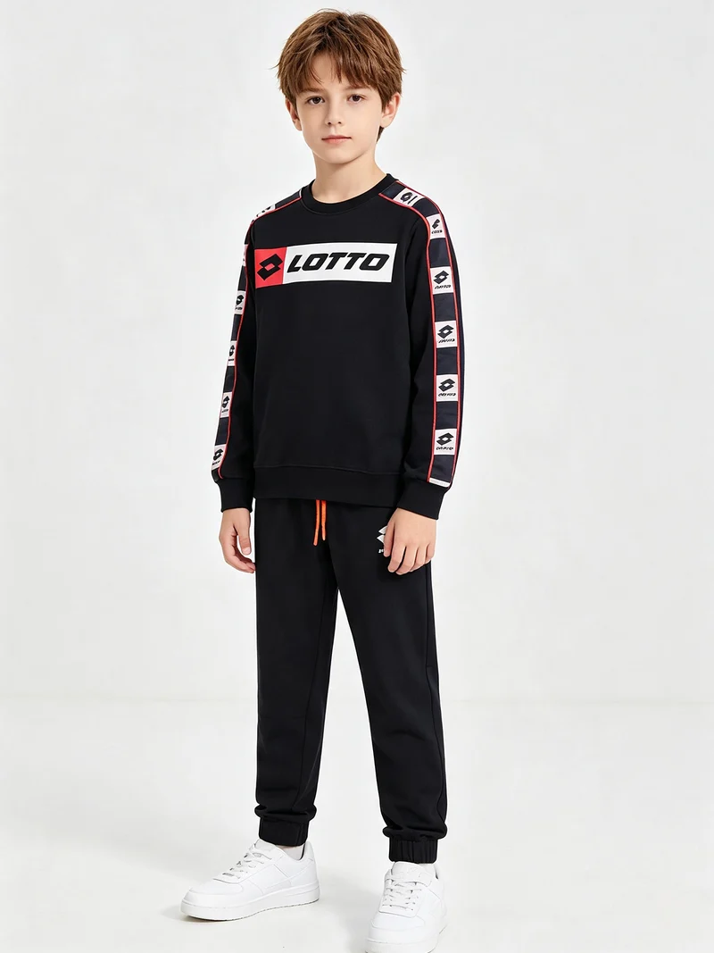 Completo tuta da ragazzo 2 pezzi con logo e interno in caldo cotone - blu scuro
