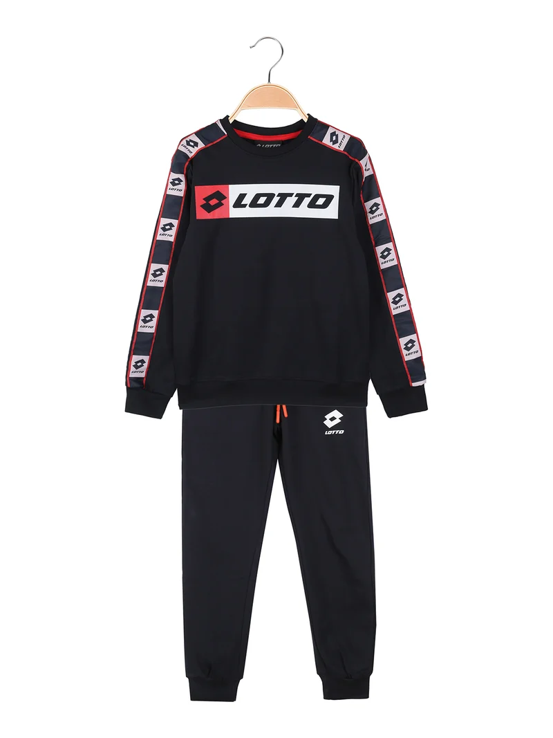 Completo tuta da ragazzo 2 pezzi con logo e interno in caldo cotone - blu scuro