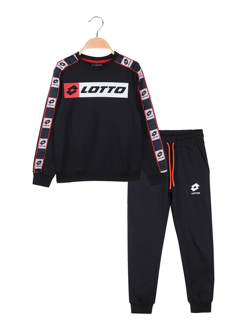 Completo tuta da ragazzo 2 pezzi con logo e interno in caldo cotone - blu scuro