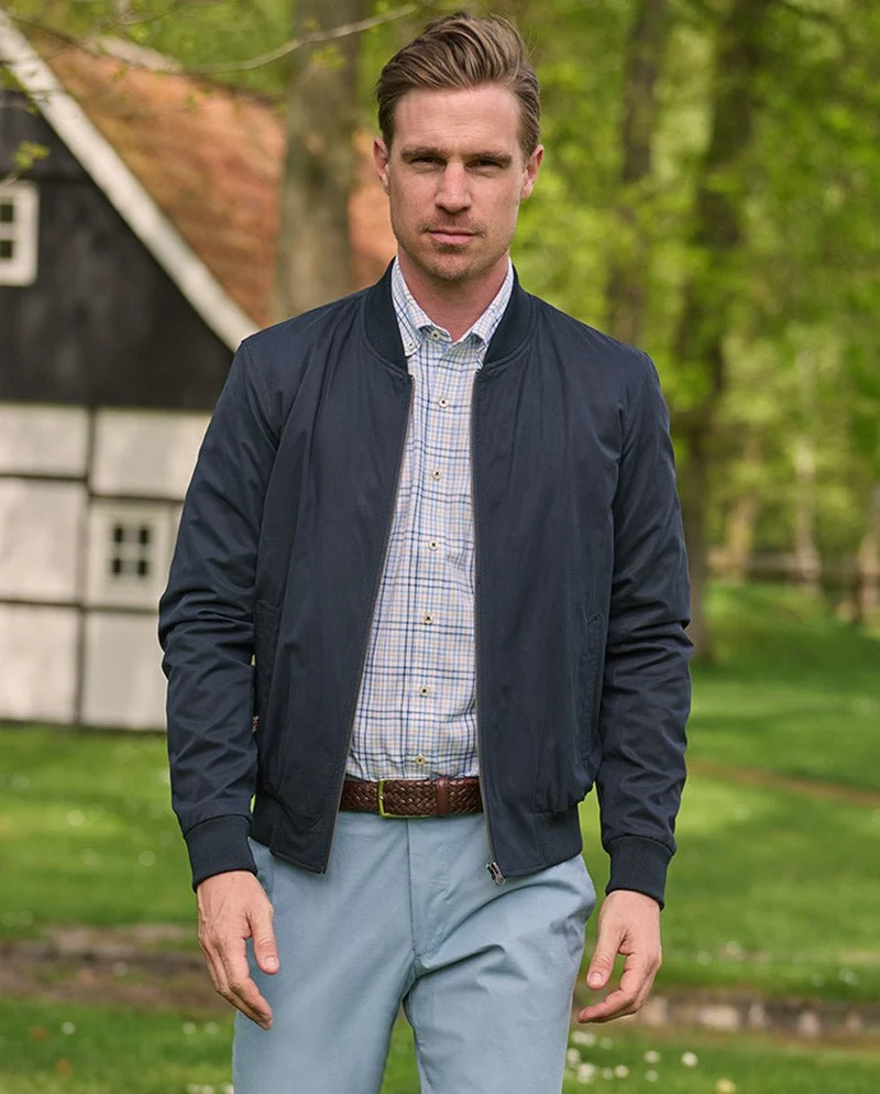 Herren Blouson "English Lumber" mit samtigem Griff in navy
