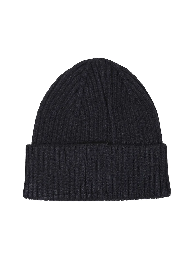Completo tuta da uomo full zip con cappuccio interno in caldo cotone e berretto a coste incluso - blu scuro