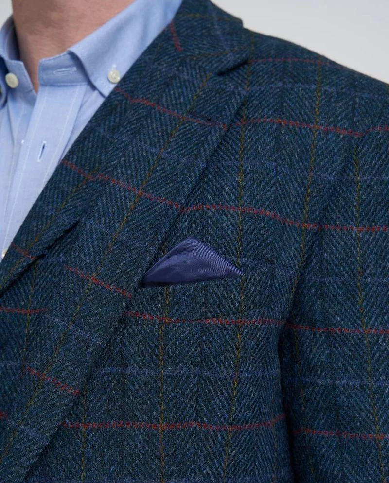 Harris Tweed Sakko "London" in royal navy Tweed