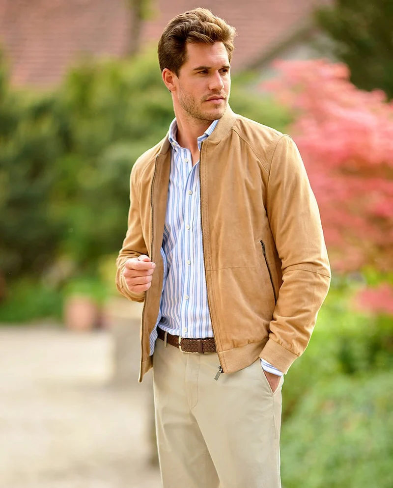 Leder Blouson "Winston III" für Herren in light sand