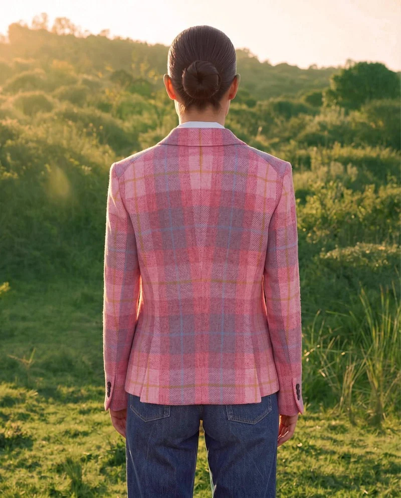 Harris Tweed Blazer "Ladiesclub" in Rose Punk Check