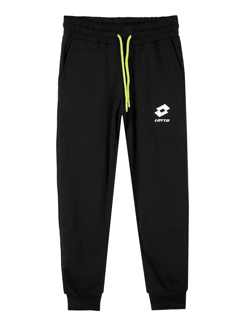 Completo tuta da bambino 2 pezzi con scollo tondo e interno in caldo cotone - nero