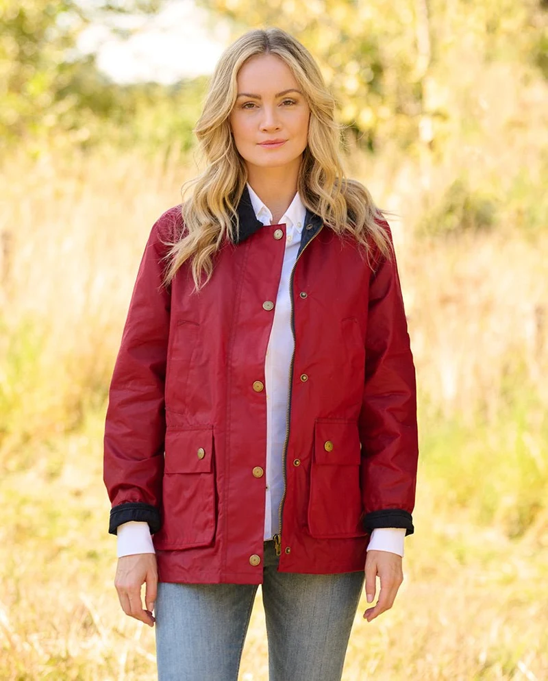 Damen Wachsjacke "Queensberg" in red