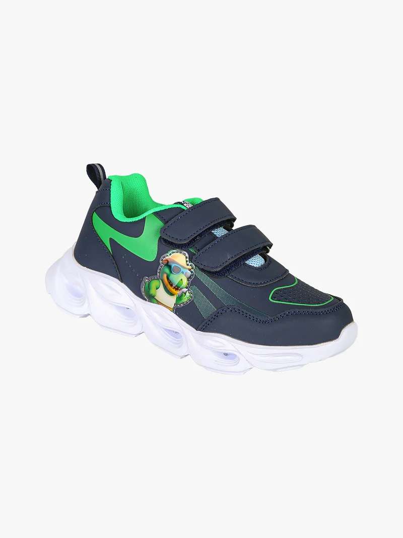 Sneakers da bambino con luci e cinturini a strappo - blu scuro