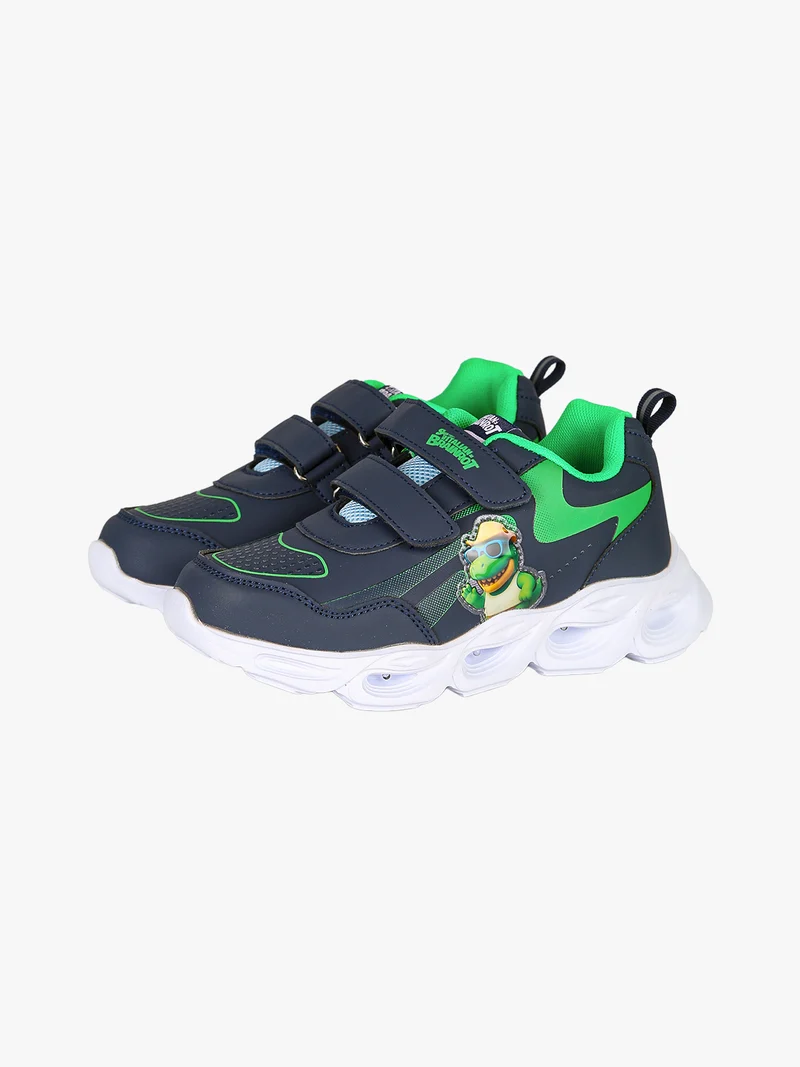 Sneakers da bambino con luci e cinturini a strappo - blu scuro