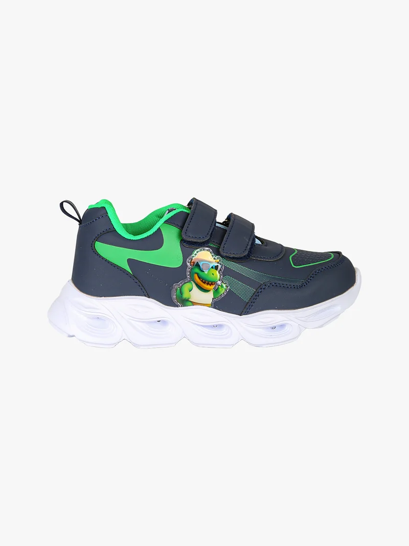 Sneakers da bambino con luci e cinturini a strappo - blu scuro