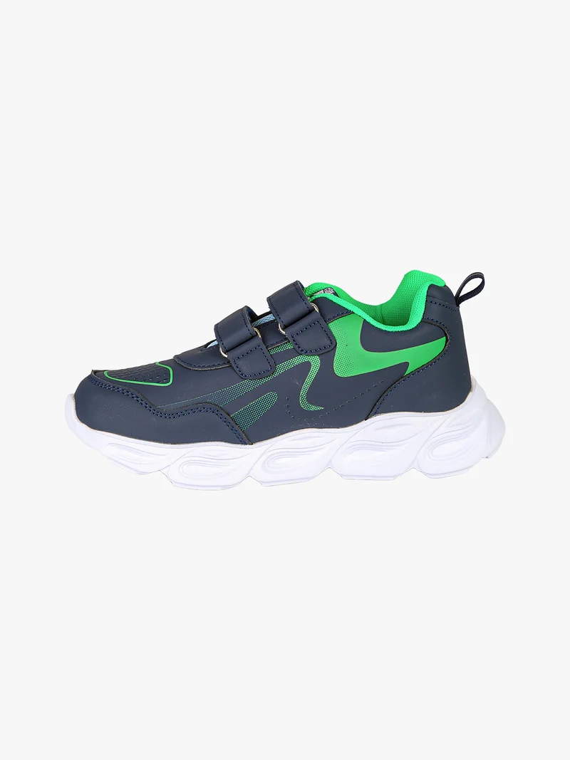 Sneakers da bambino con luci e cinturini a strappo - blu scuro