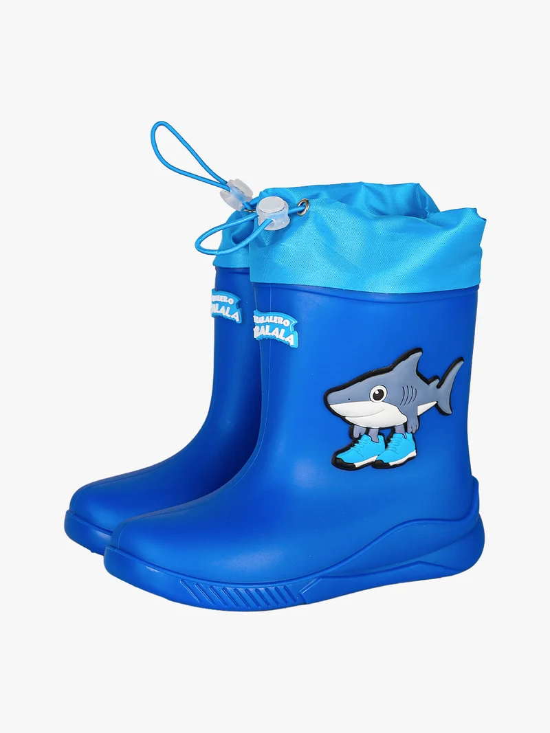 Stivali pioggia da bambino in gomma con patch - blu