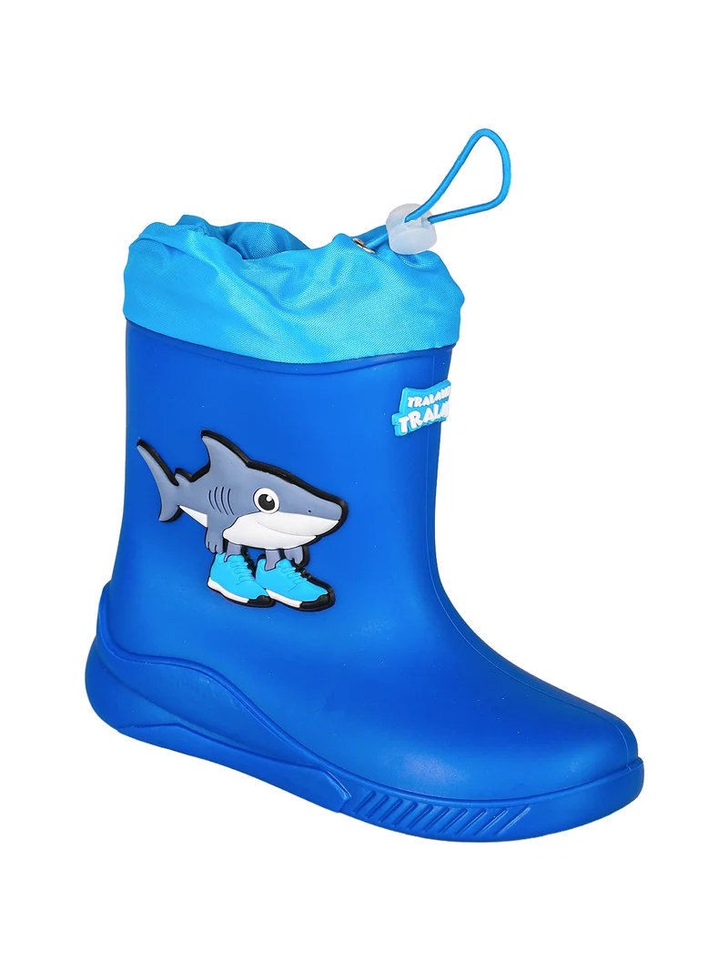 Stivali pioggia da bambino in gomma con patch - blu