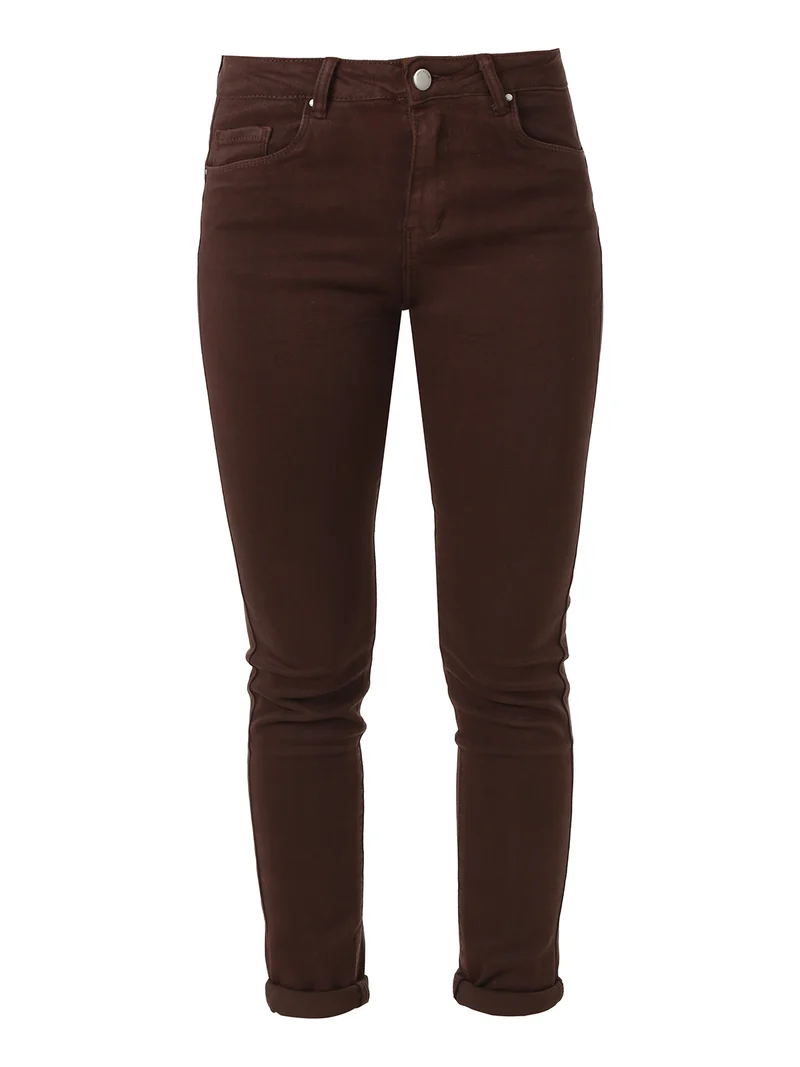 Pantaloni jeans da donna slim fit - moro