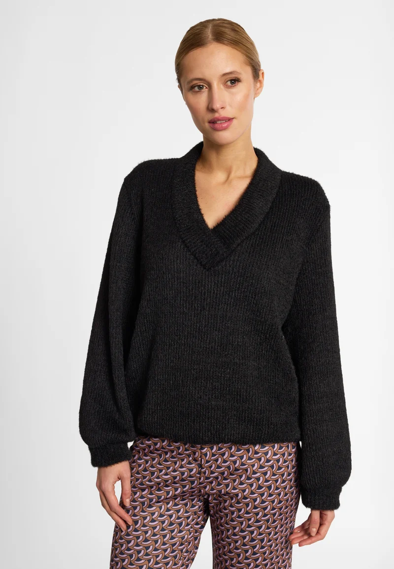 Plüsch-V-Pullover Enaya