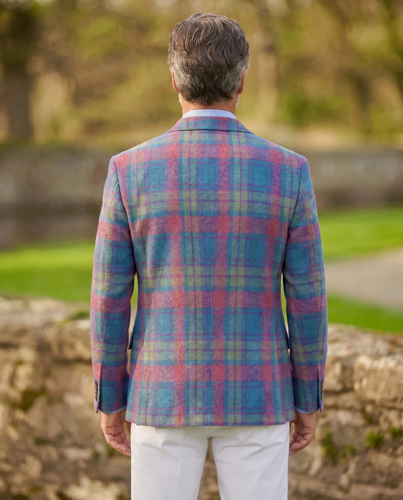 Harris Tweed Sakko "London" in cornflower check