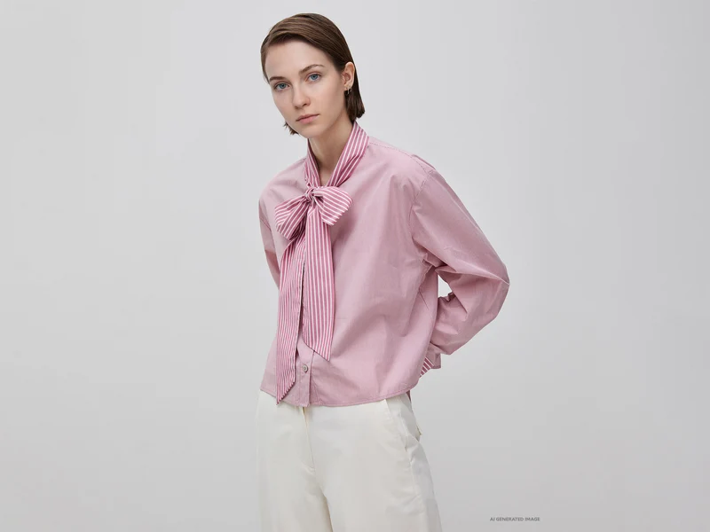Gestreiftes Crop-Top mit Schleife