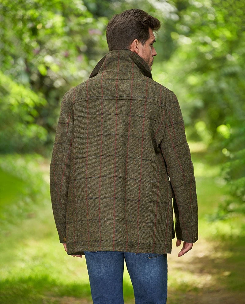 Herren Fieldjacket "Bristol" aus Harris Tweed in green overcheck