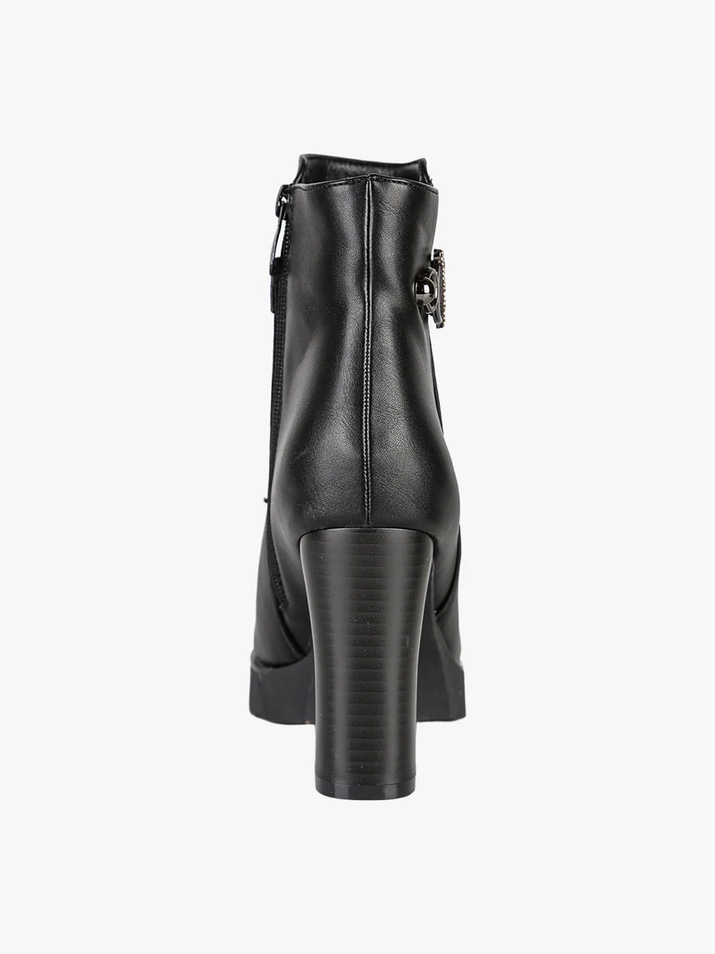 Tronchetti donna con tacco e plateau - nero