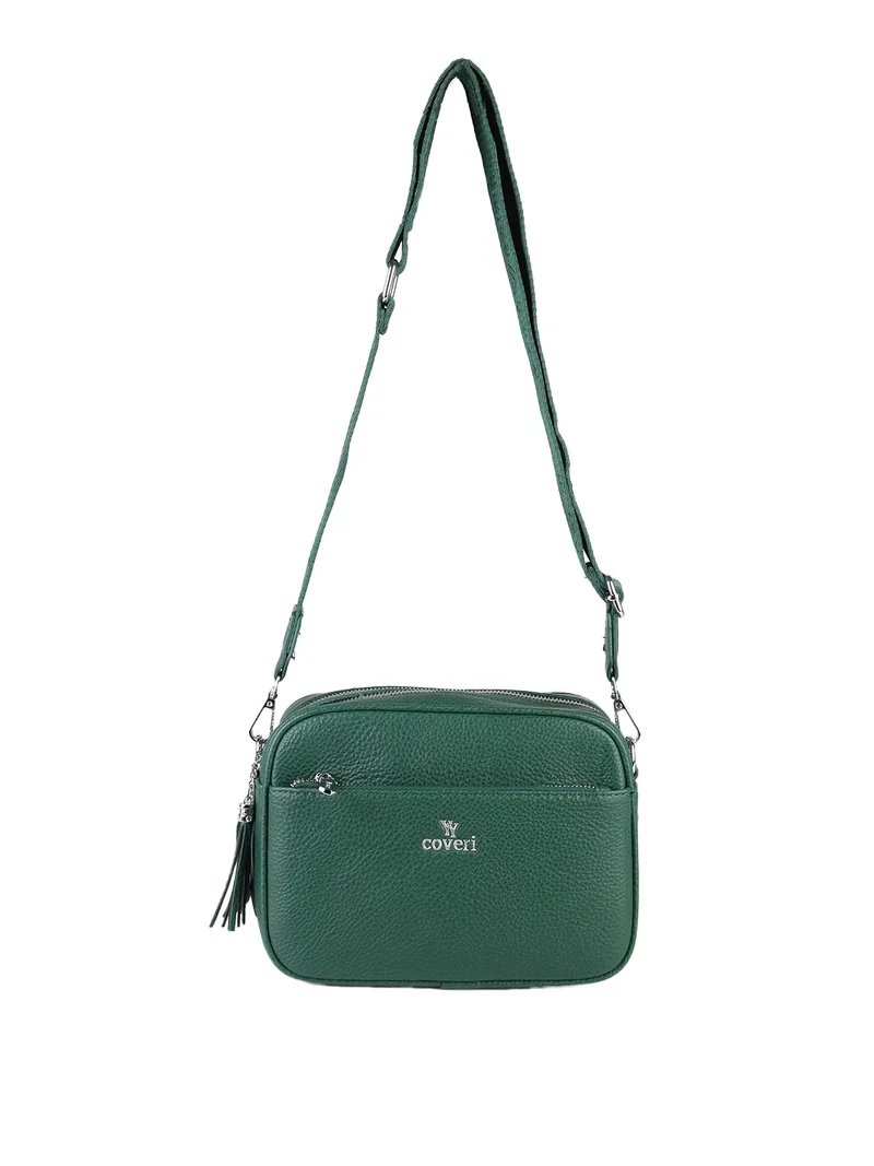 Borsa a tracolla da donna in ecopelle - verde