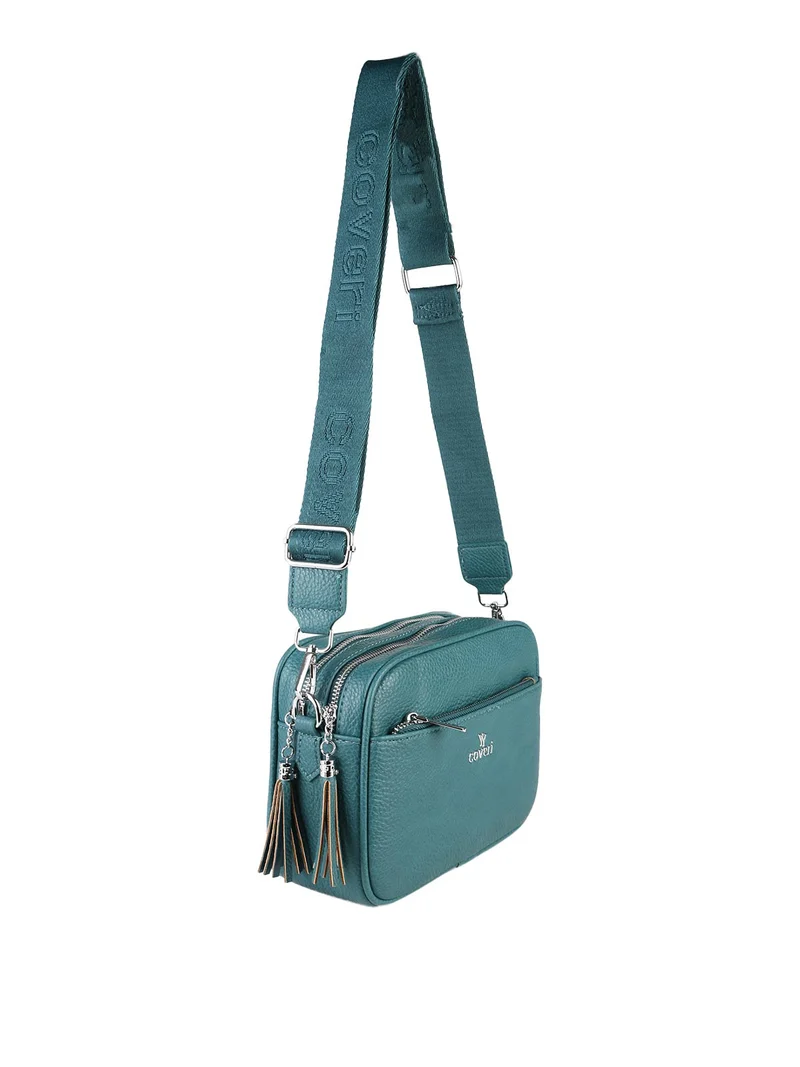 Borsa a tracolla da donna in ecopelle - ottanio