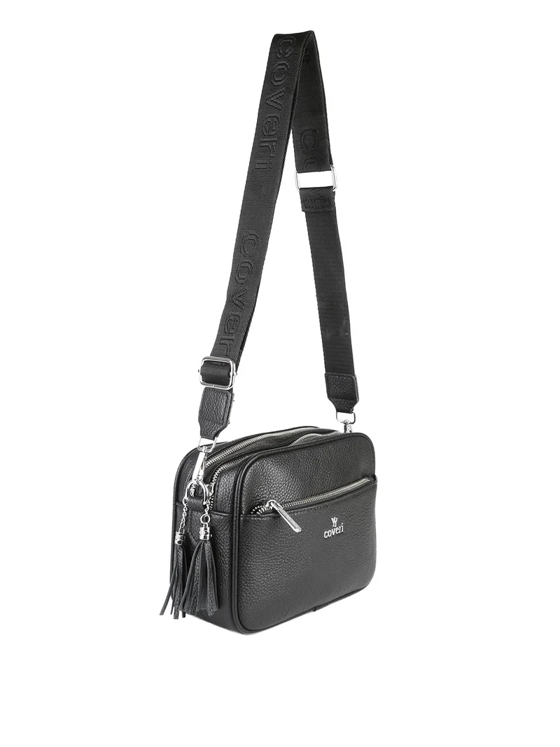 Borsa a tracolla da donna in ecopelle - nero