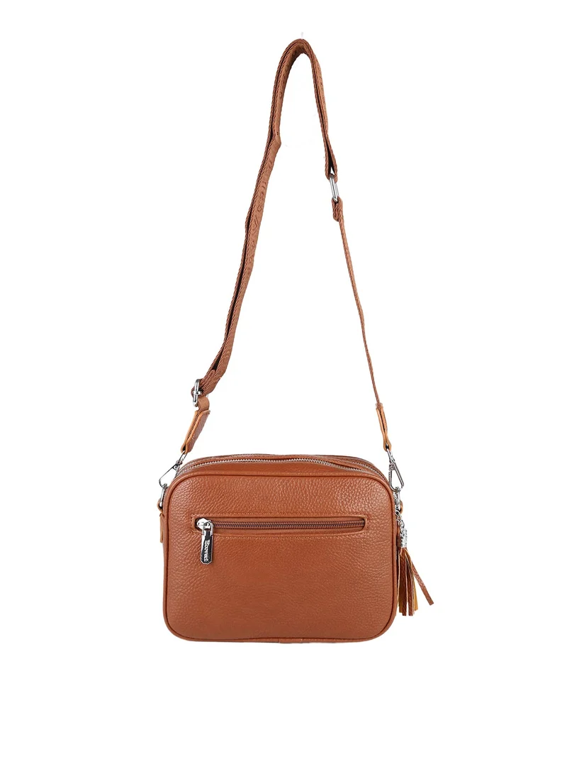 Borsa a tracolla da donna in ecopelle - moro