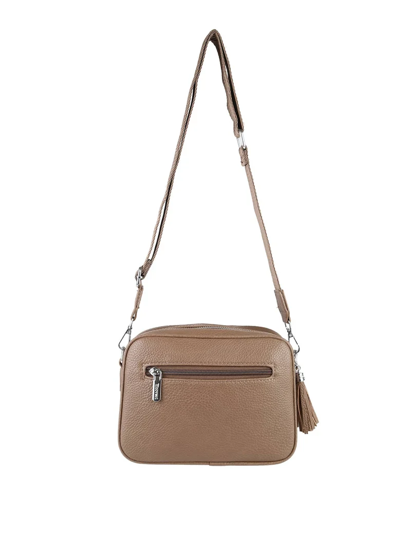 Borsa a tracolla da donna in ecopelle - khaki