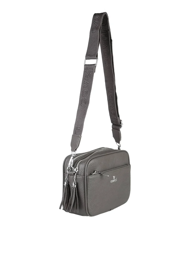 Borsa a tracolla da donna in ecopelle - grigio