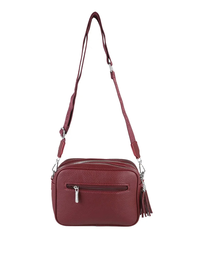 Borsa a tracolla da donna in ecopelle - bordeaux